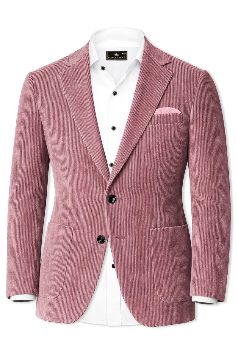 Petalux-Oriental Pink Corduroy Premium Single Breasted Sports Blazer 2