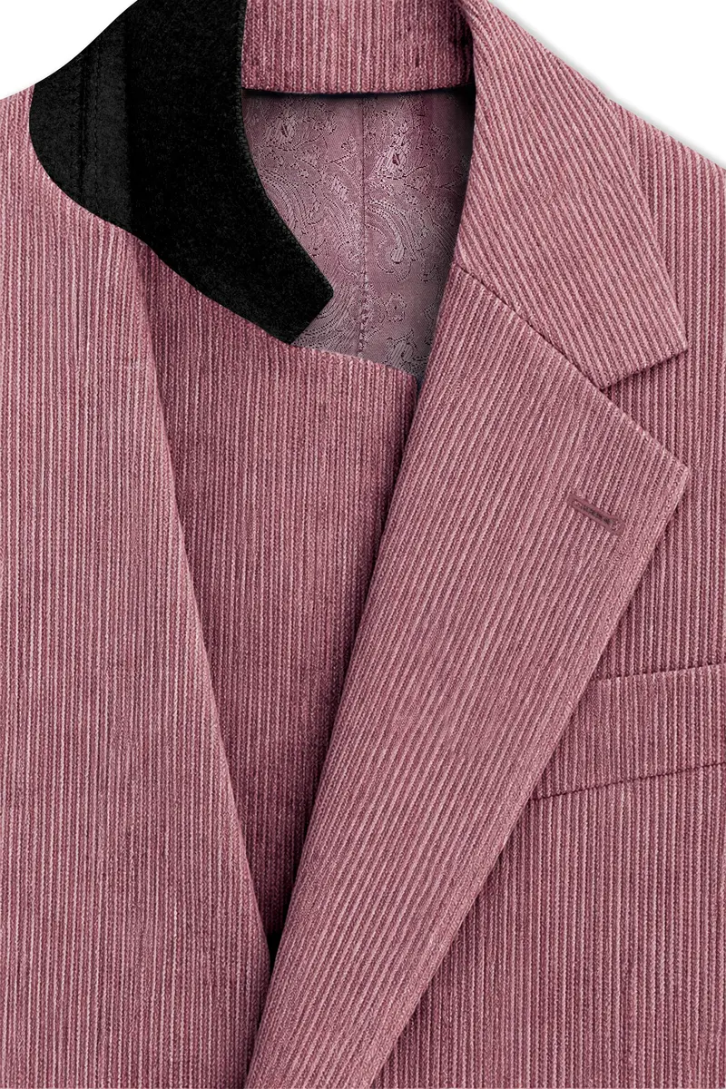 Petalux-Oriental Pink Corduroy Premium Single Breasted Sports Blazer 5