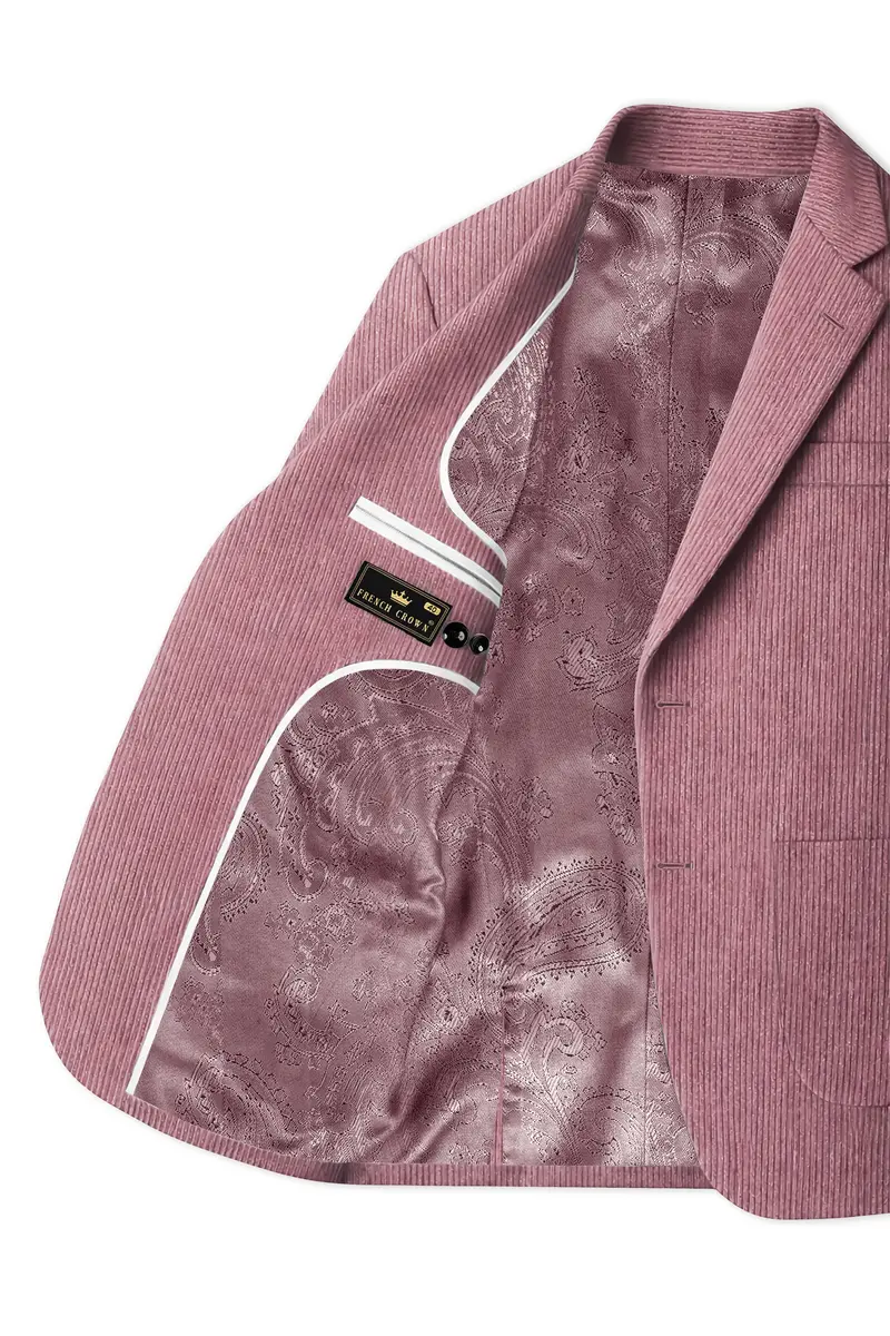 Petalux-Oriental Pink Corduroy Premium Single Breasted Sports Blazer 6