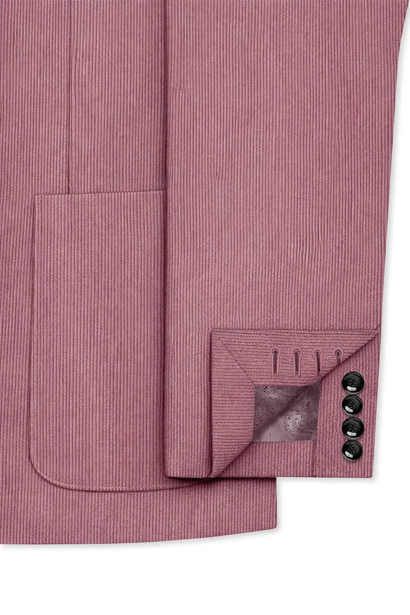 Petalux-Oriental Pink Corduroy Premium Single Breasted Sports Blazer 7