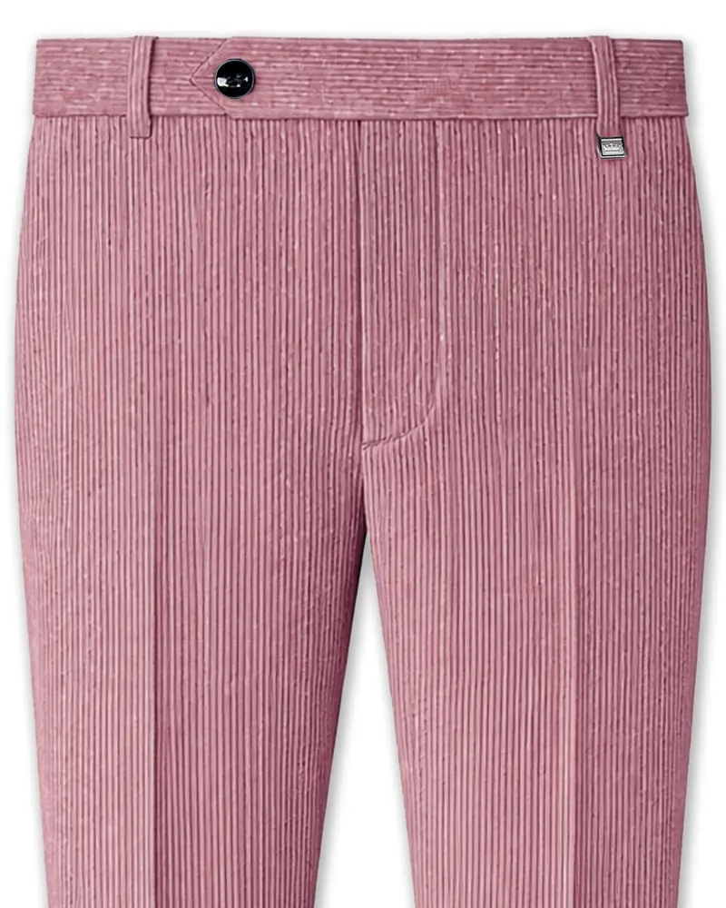 Petalux-Oriental Pink Corduroy Premium Stretchable Waistband Pant 1