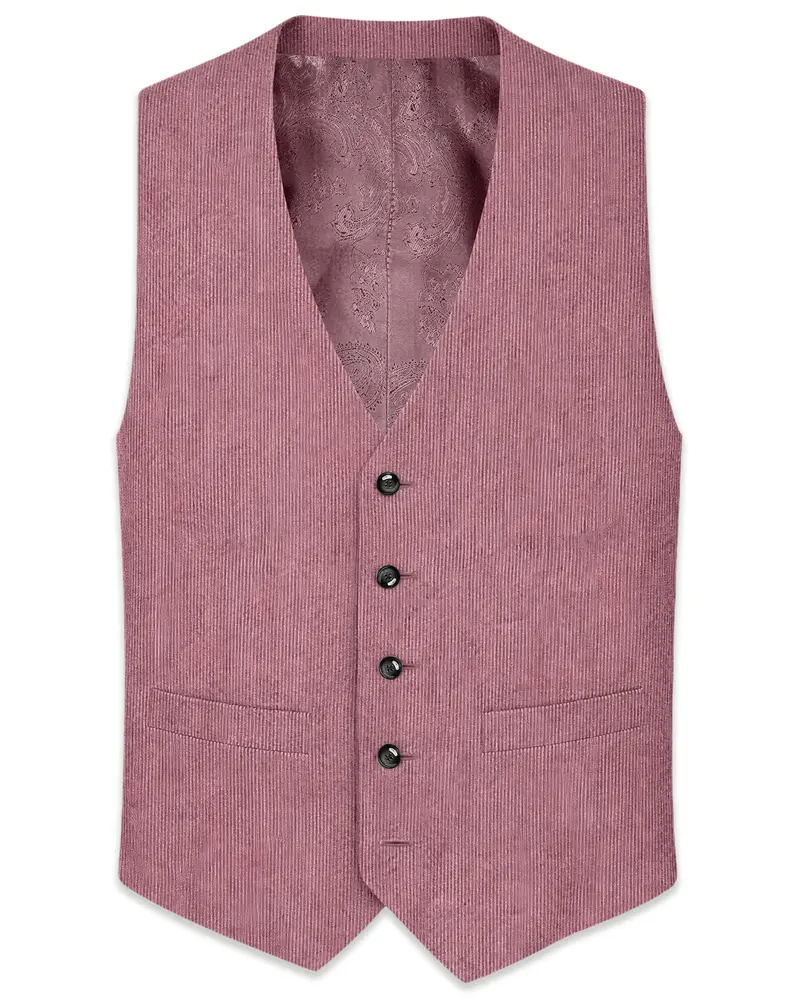 Petalux-Oriental Pink Corduroy Premium Waistcoat 1
