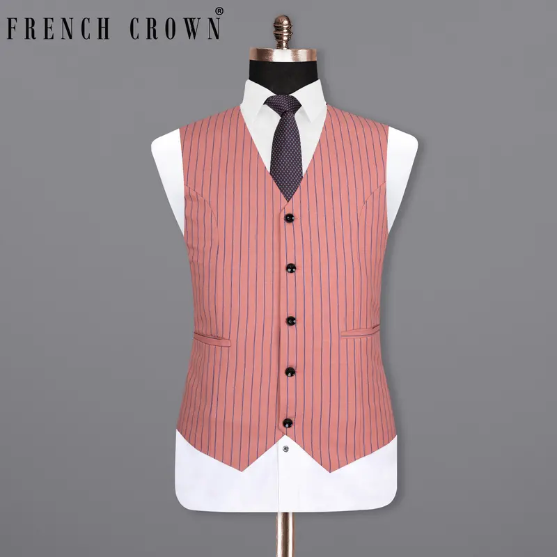 Petite Orchid Striped Wool Rich Waistcoat 1