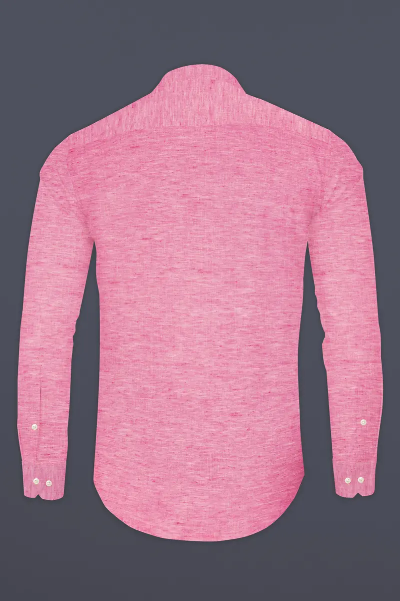 Petite Pink Luxurious Linen Shirt 5