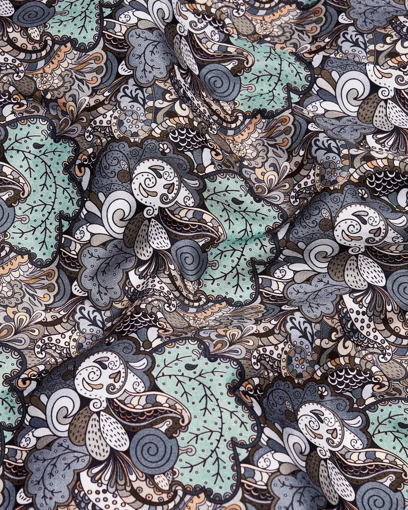 Pewter Green With Storm Gray Quirky Printed Premium Cotton Shirt 3
