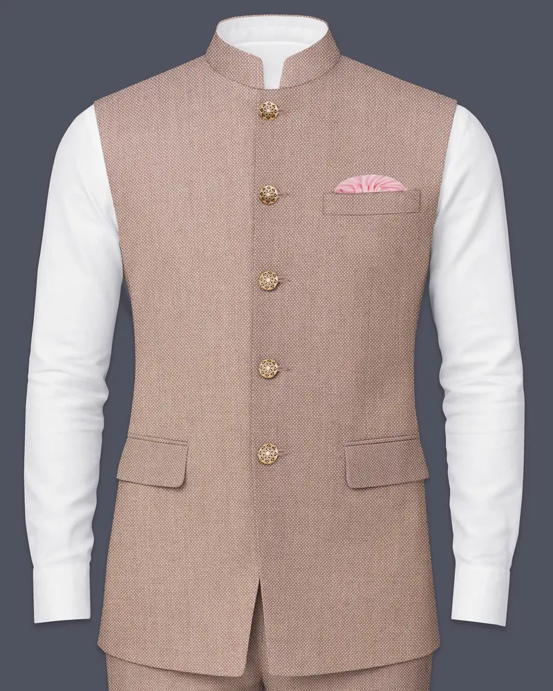 Pharlap Brown And Gainsboro Gray Designer Nehru Jacket 1