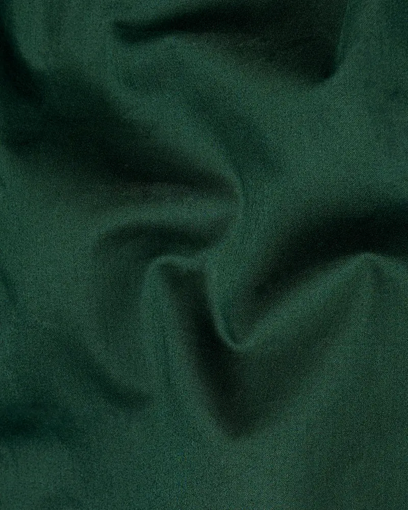 Phthalo Dark Green Subtle Sheen Snake Pleated Super Soft Premium Cotton Tuxedo Shirt 3