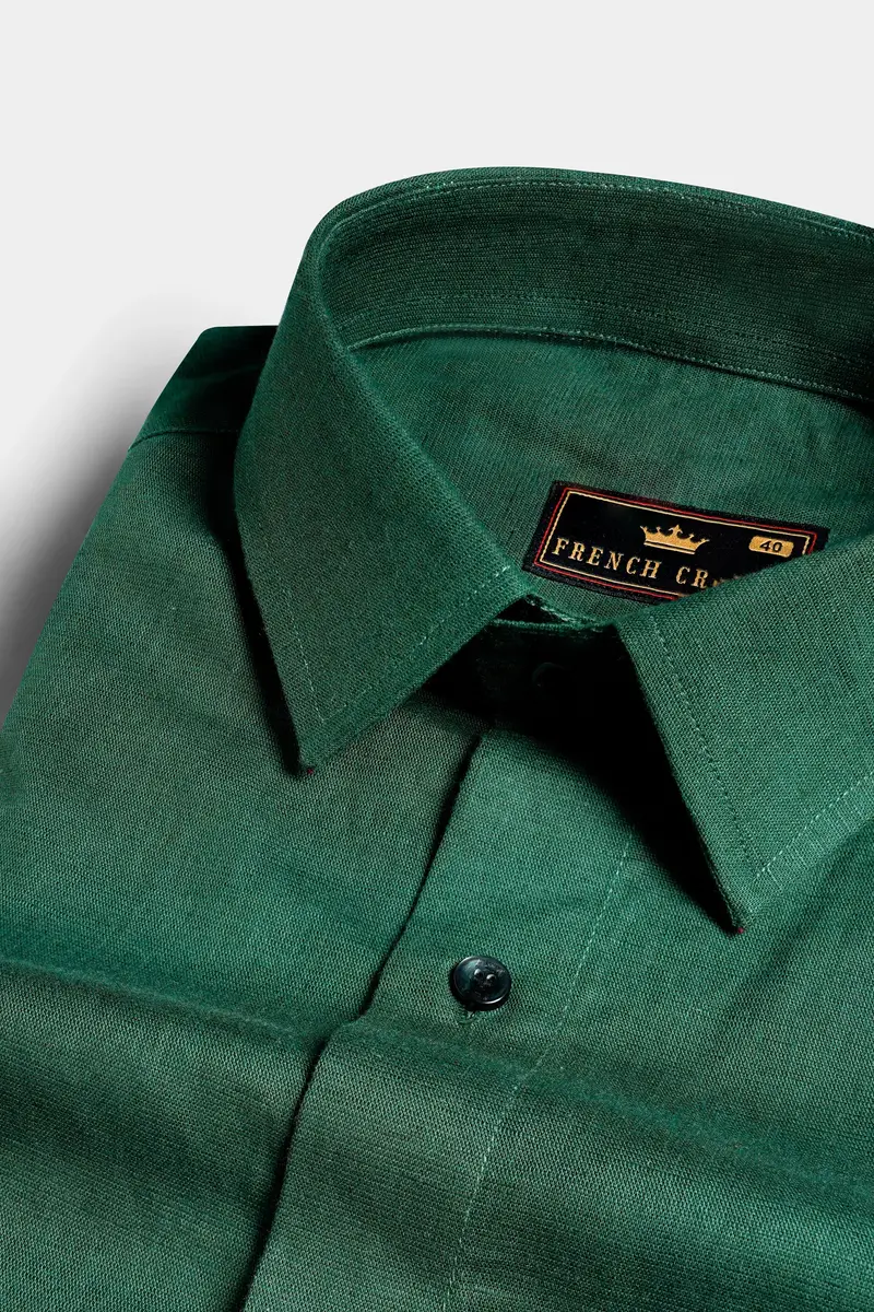 Phthalo Green Subtle Sheen Super Soft Premium Cotton Shirt 2