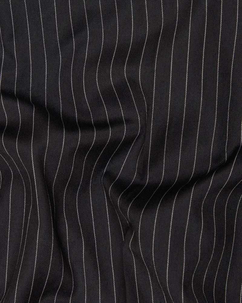 Piano Black Striped Woolrich Waistcoat 3