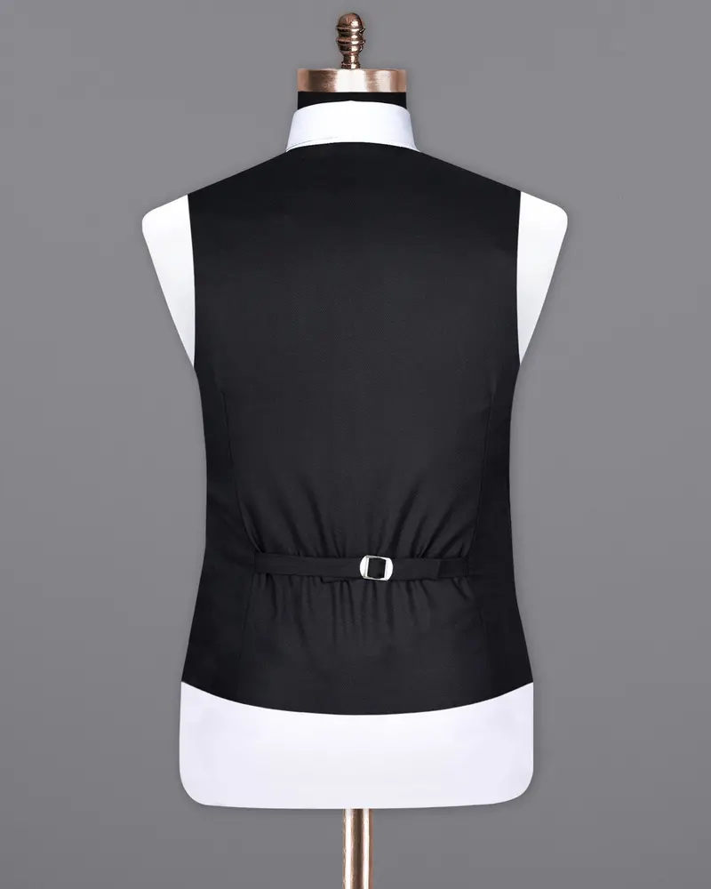 Piano Black Wool Rich Waistcoat 6