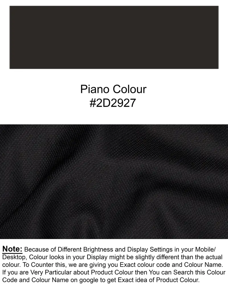 Piano Black Wool Rich Waistcoat 8