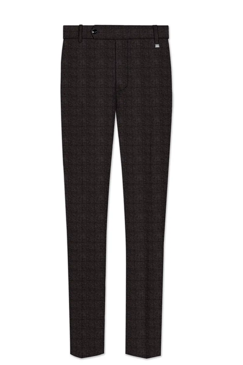 Piano Brown Plaid Tweed Pant 2