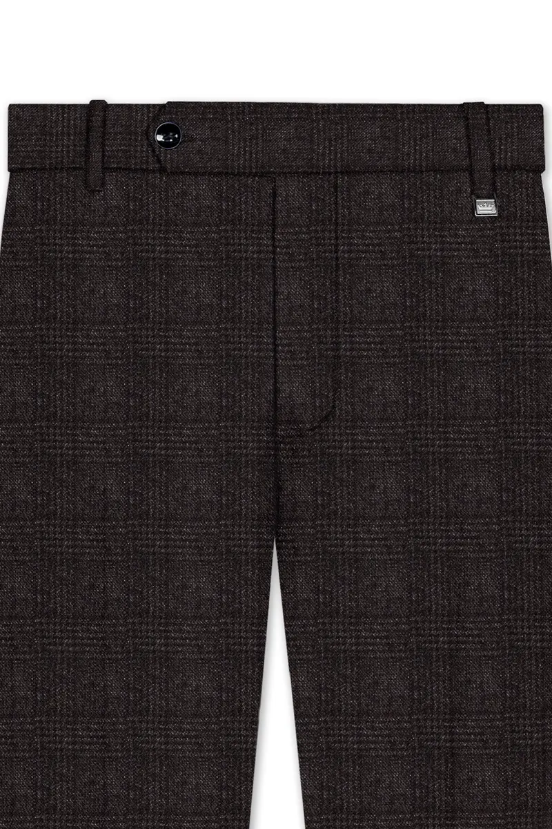 Piano Brown Plaid Tweed Pant 3