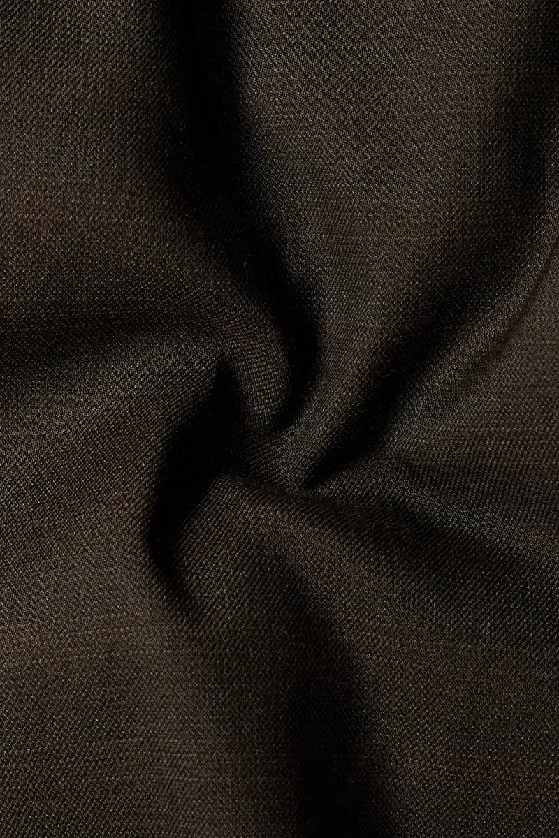 Piano Brown Textured Wool Rich Single Breasted Peak Lapel Blazer 3