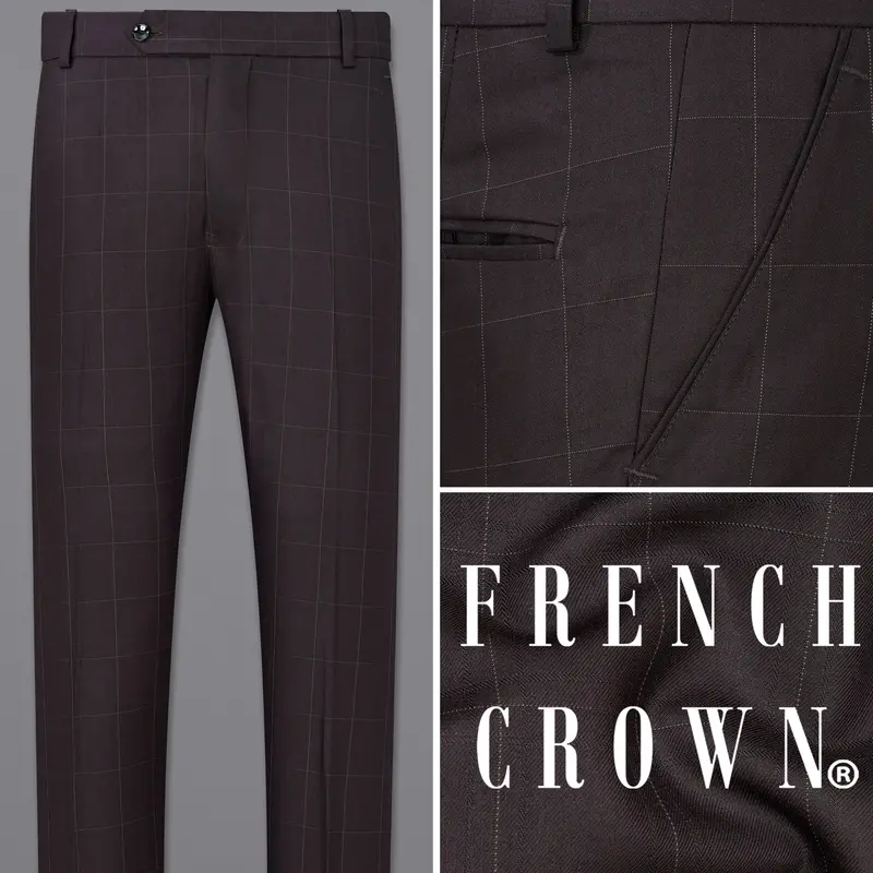 Piano Brown Windowpane Pants 1