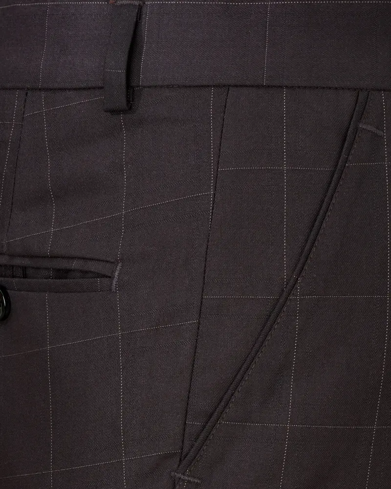Piano Brown Windowpane Pants 5
