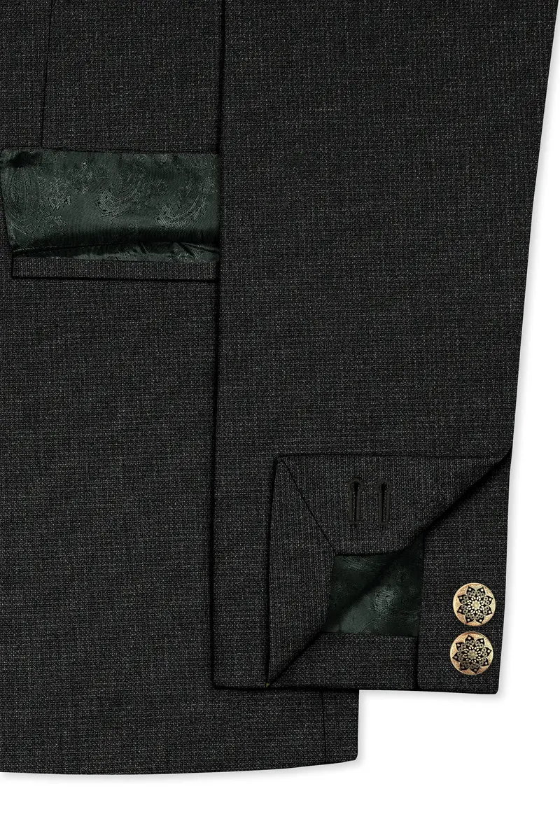 Piano Gray Cross Placket Bandhgala Blazer 5
