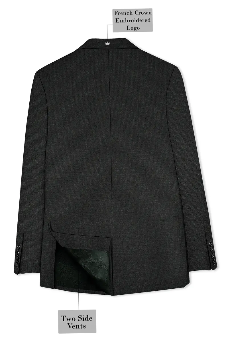 Piano Gray Cross Placket Bandhgala Blazer 7
