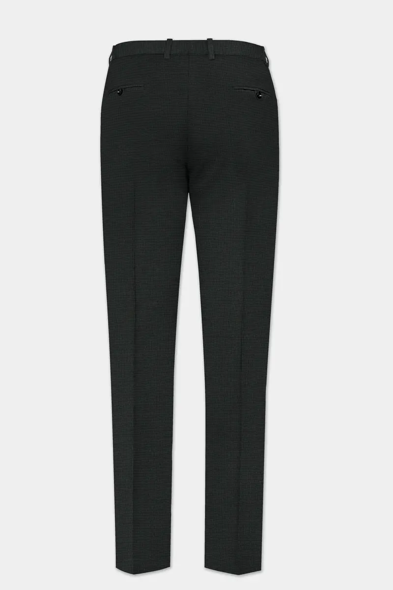 Piano Gray Houndstooth Textured Wool Rich Cross Placket Bandhgala Suit 13