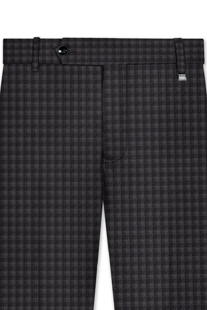 Piano Gray Plaid Wool Blend Double Breasted Suit 12