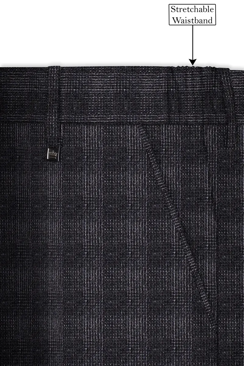Piano Gray Plaid Wool Blend Double Breasted Suit 15