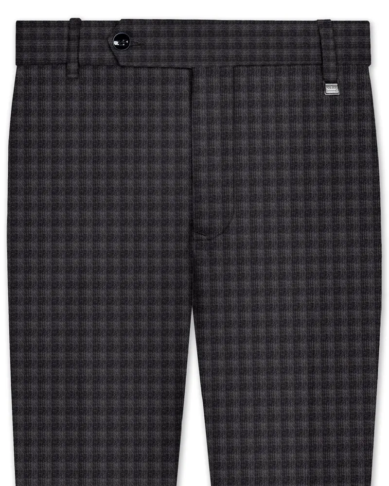 Piano Gray Plaid Wool Blend Pant 1