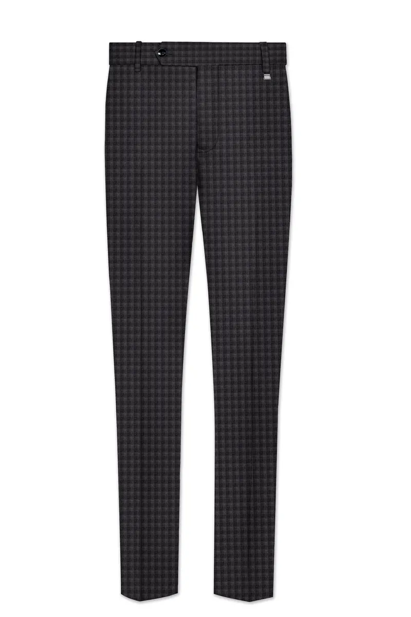 Piano Gray Plaid Wool Blend Pant 2