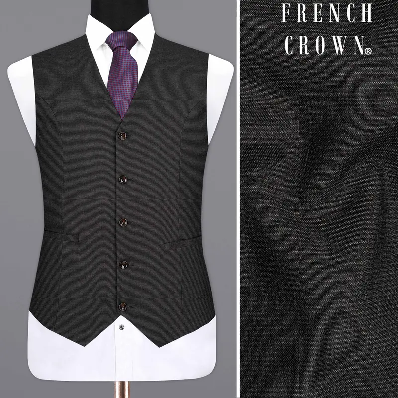 Piano Gray Textured Waistcoat 1