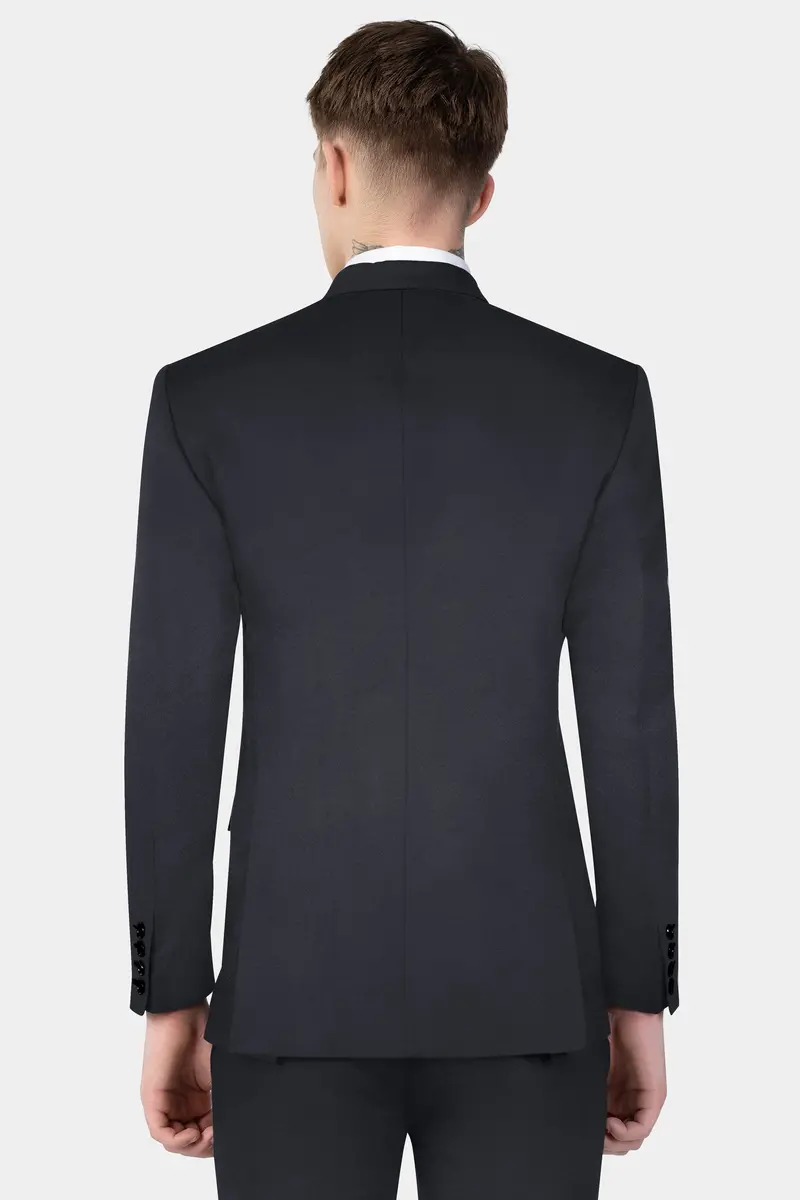 Piano Gray Wool Blend Single Breasted Blazer 10
