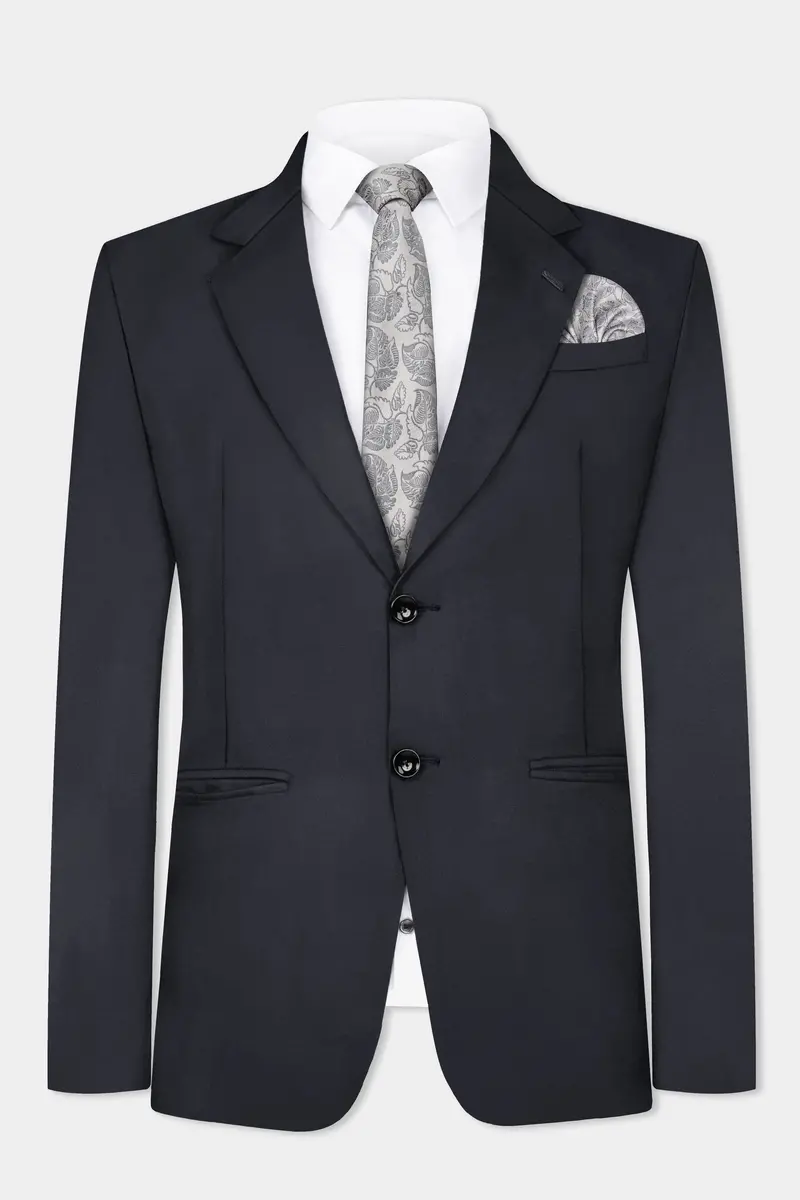 Piano Gray Wool Blend Single Breasted Blazer 2