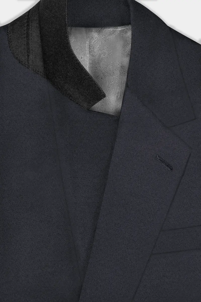 Piano Gray Wool Blend Single Breasted Blazer 4