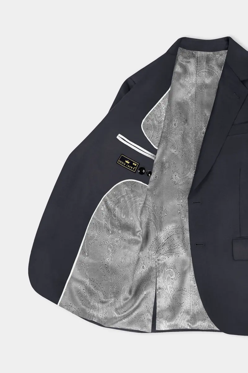 Piano Gray Wool Blend Single Breasted Blazer 5