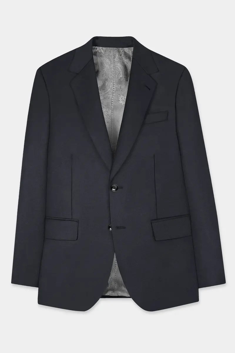 Piano Gray Wool Blend Single Breasted Blazer 7