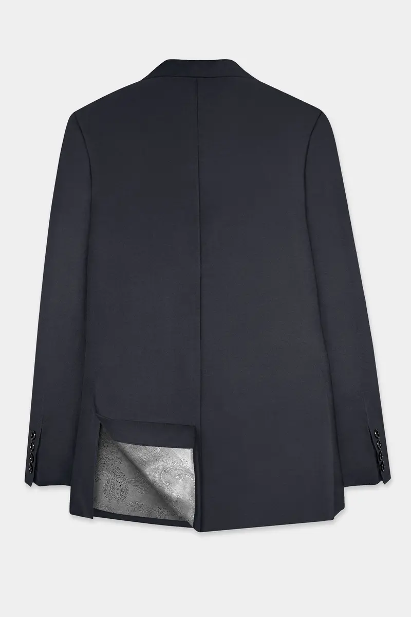 Piano Gray Wool Blend Single Breasted Blazer 8