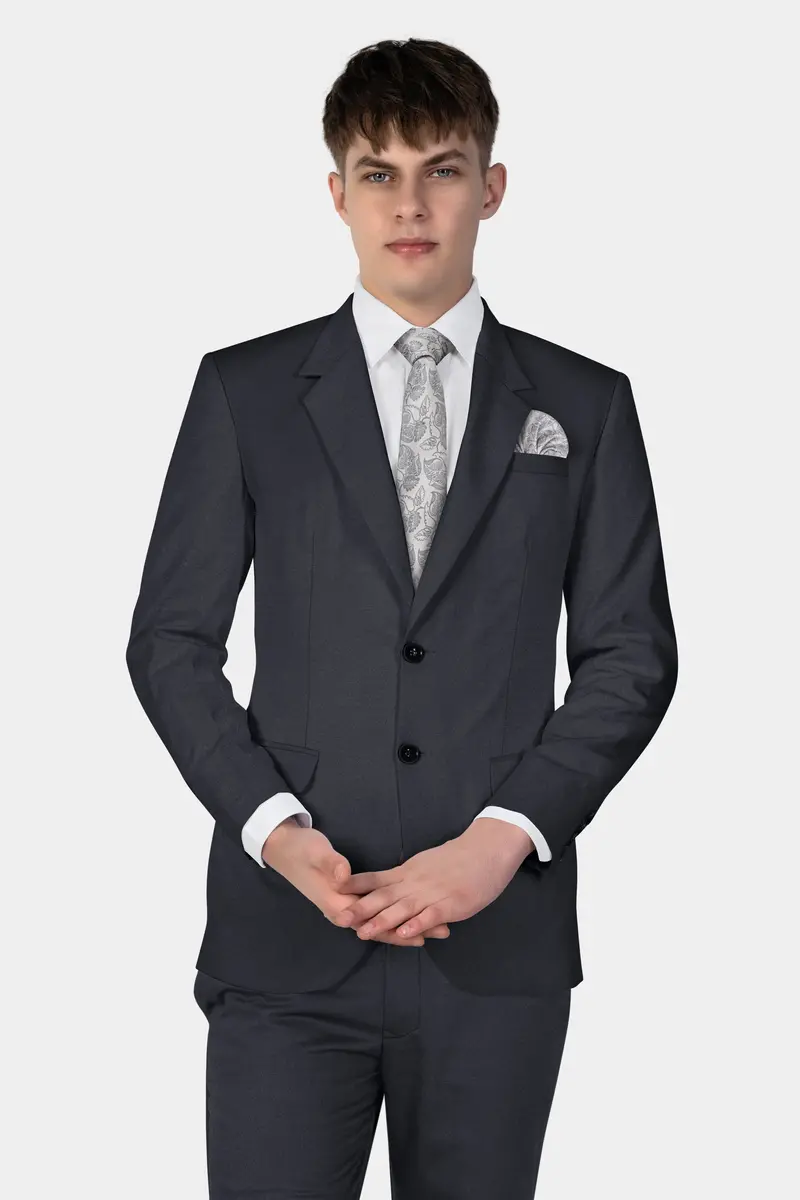 Piano Gray Wool Blend Single Breasted Suit 18