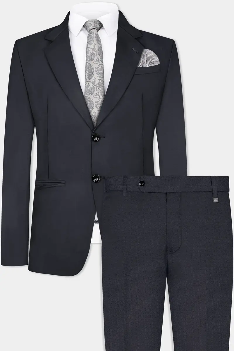 Piano Gray Wool Blend Single Breasted Suit 2
