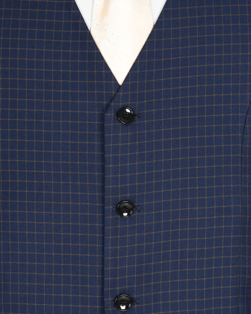 Pickle Bluewood Micro Windowpane Waistcoat 5