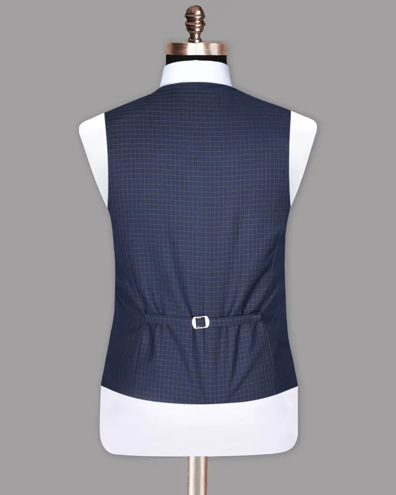 Pickle Bluewood Micro Windowpane Waistcoat 6