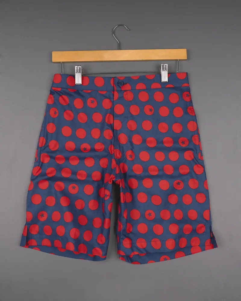 Pickled Blue Polka Printed Premium Cotton Shorts 2