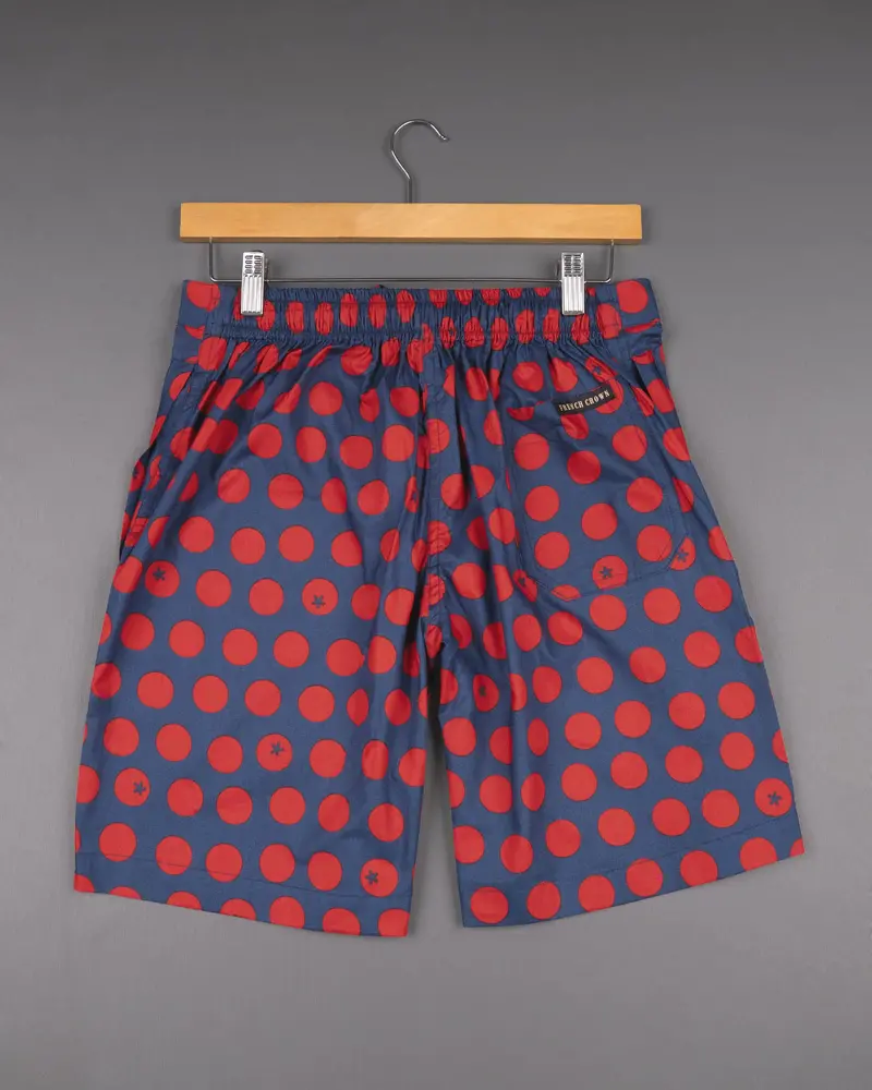 Pickled Blue Polka Printed Premium Cotton Shorts 4