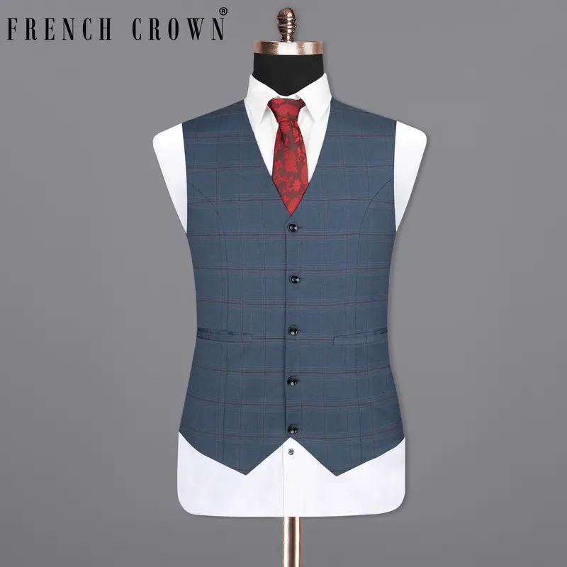 Pickled Bluewood Super Fine Checkered Woolrich Waistcoat 1