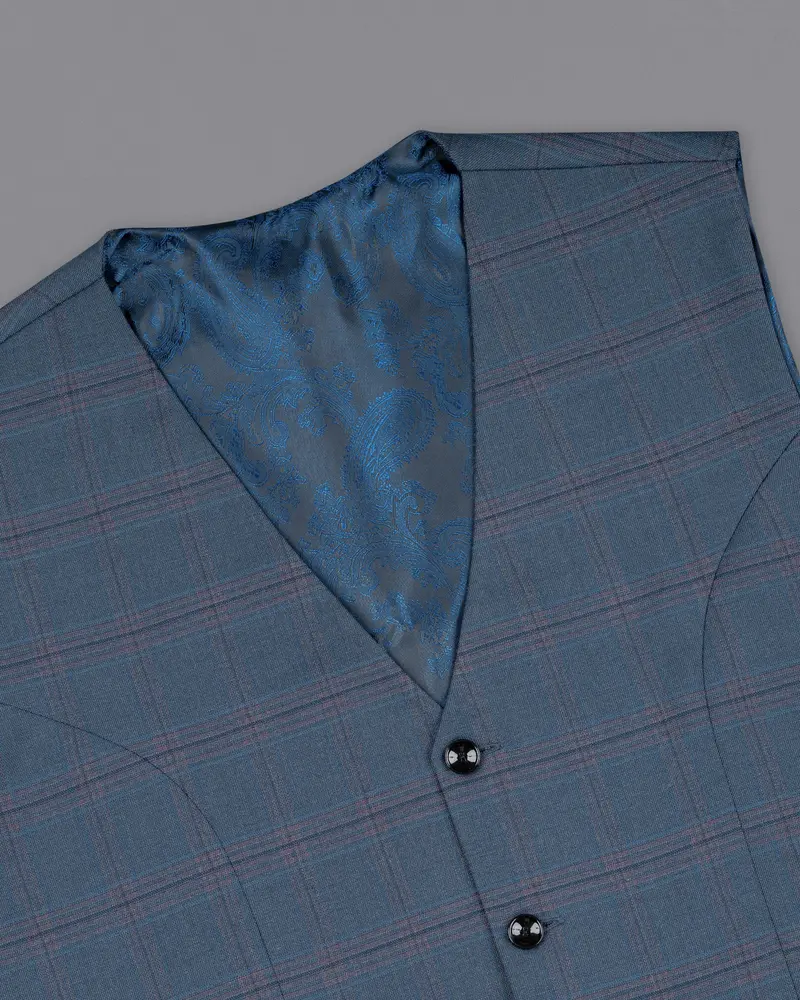 Pickled Bluewood Super Fine Checkered Woolrich Waistcoat 4