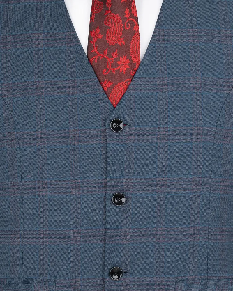 Pickled Bluewood Super Fine Checkered Woolrich Waistcoat 5