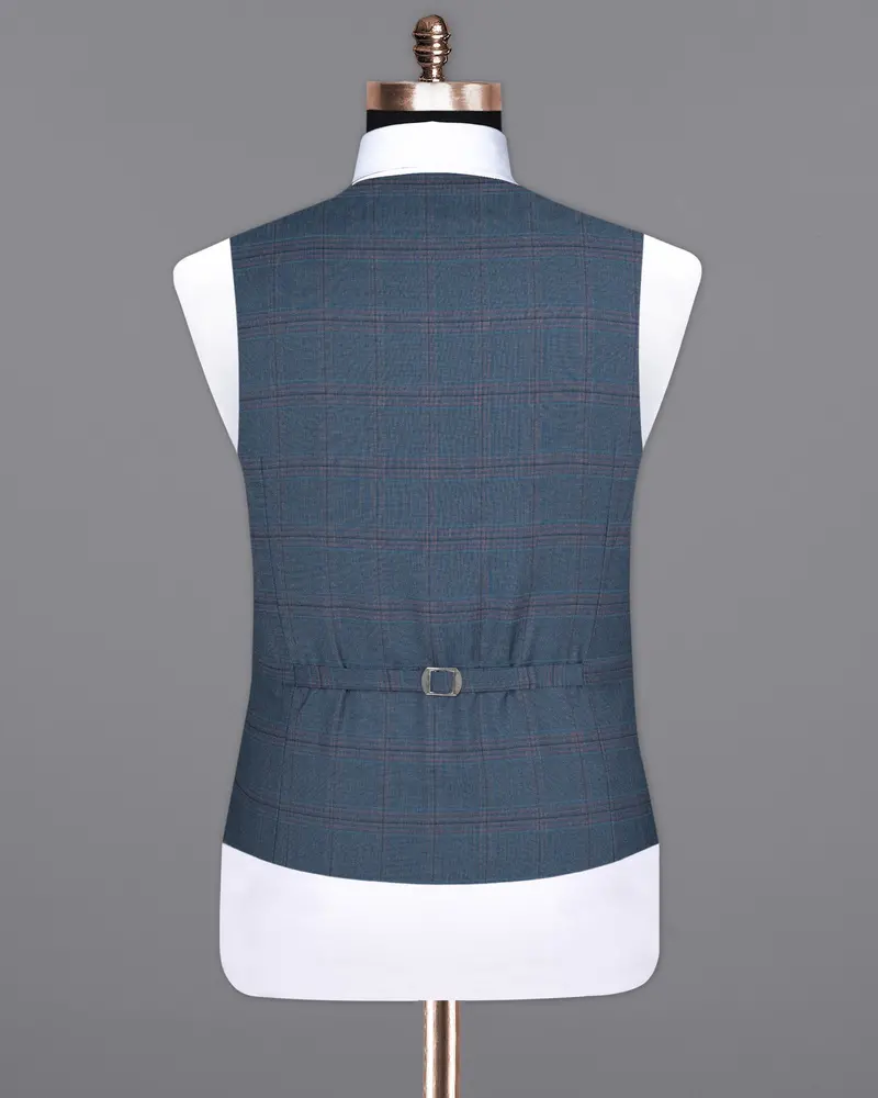 Pickled Bluewood Super Fine Checkered Woolrich Waistcoat 6