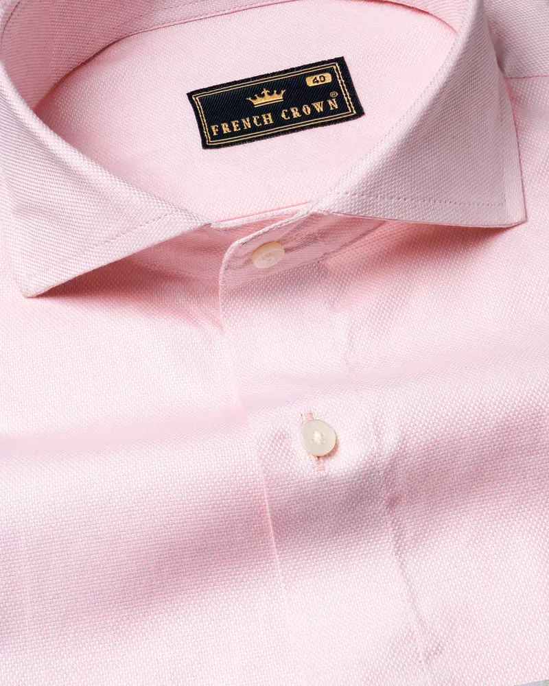Pig Pink Dobby Textured Premium Giza Cotton Shirt 2