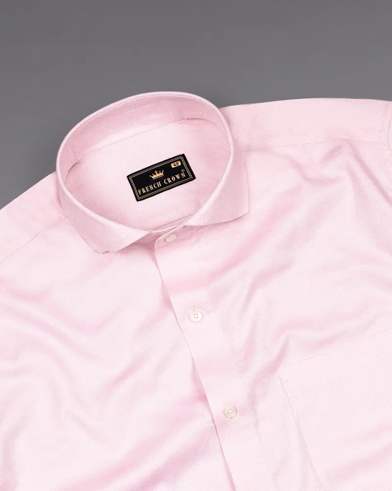 Pig Pink Dobby Textured Premium Giza Cotton Shirt 5