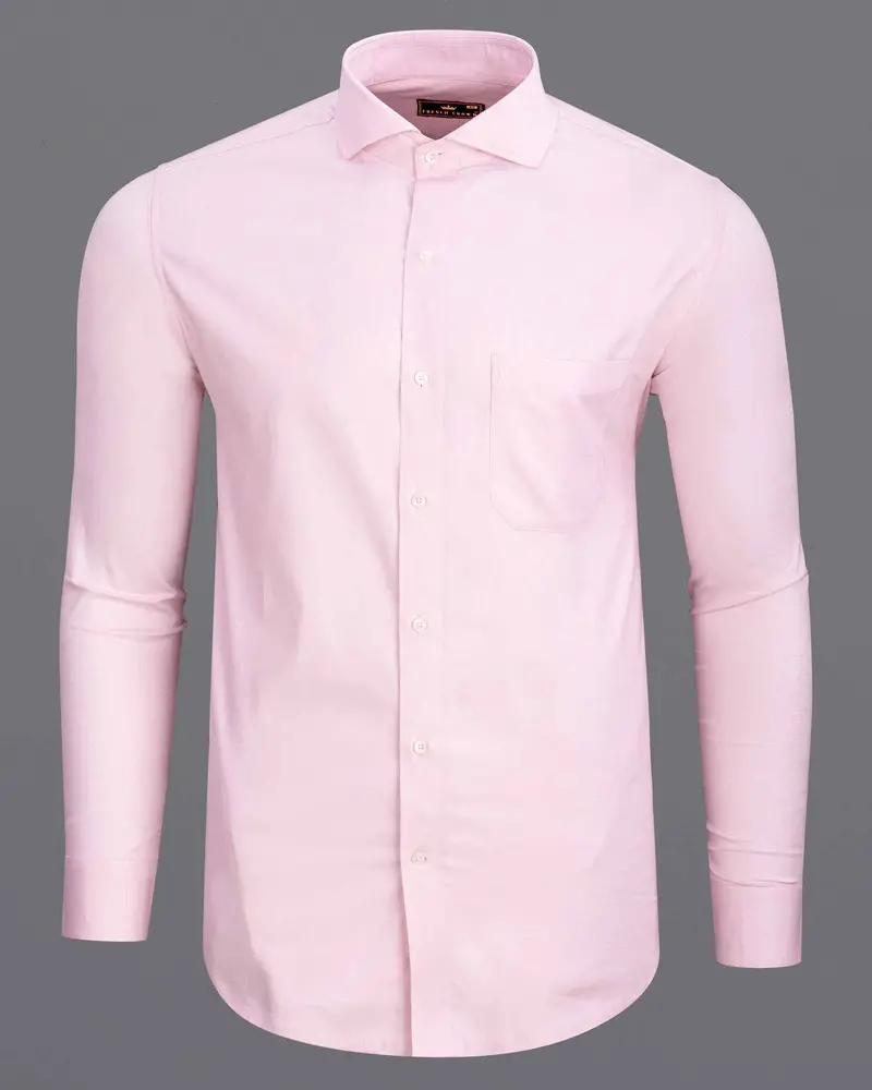 Pig Pink Dobby Textured Premium Giza Cotton Shirt 6