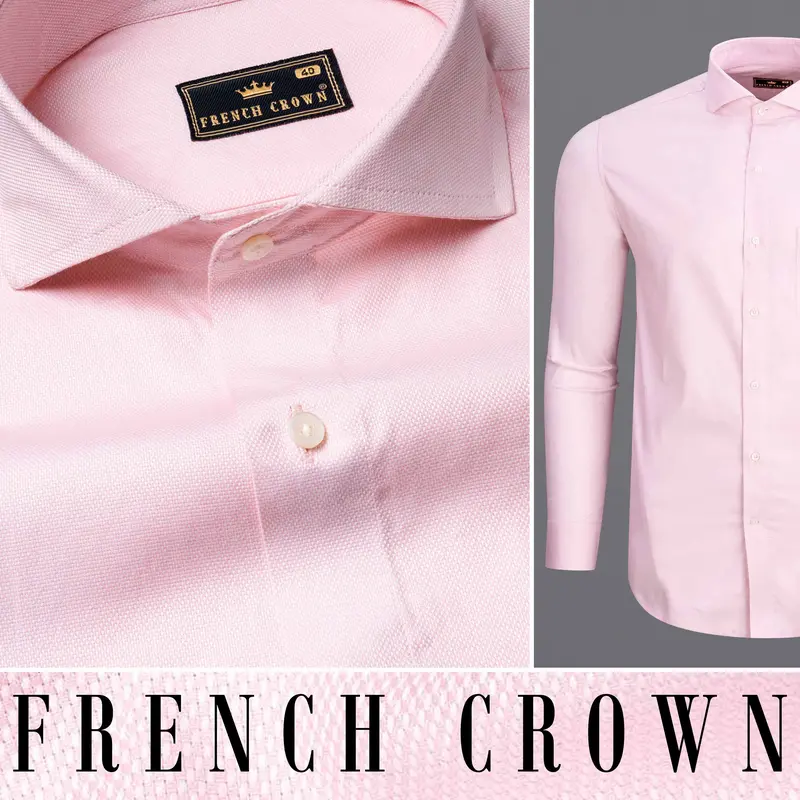 Pig Pink Dobby Textured Premium Giza Cotton Shirt 9