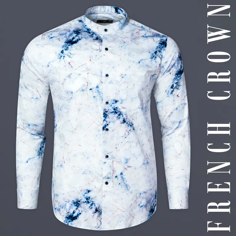 Pigeon Blue Cloud Printed Super Soft Premium Cotton Shirt 1