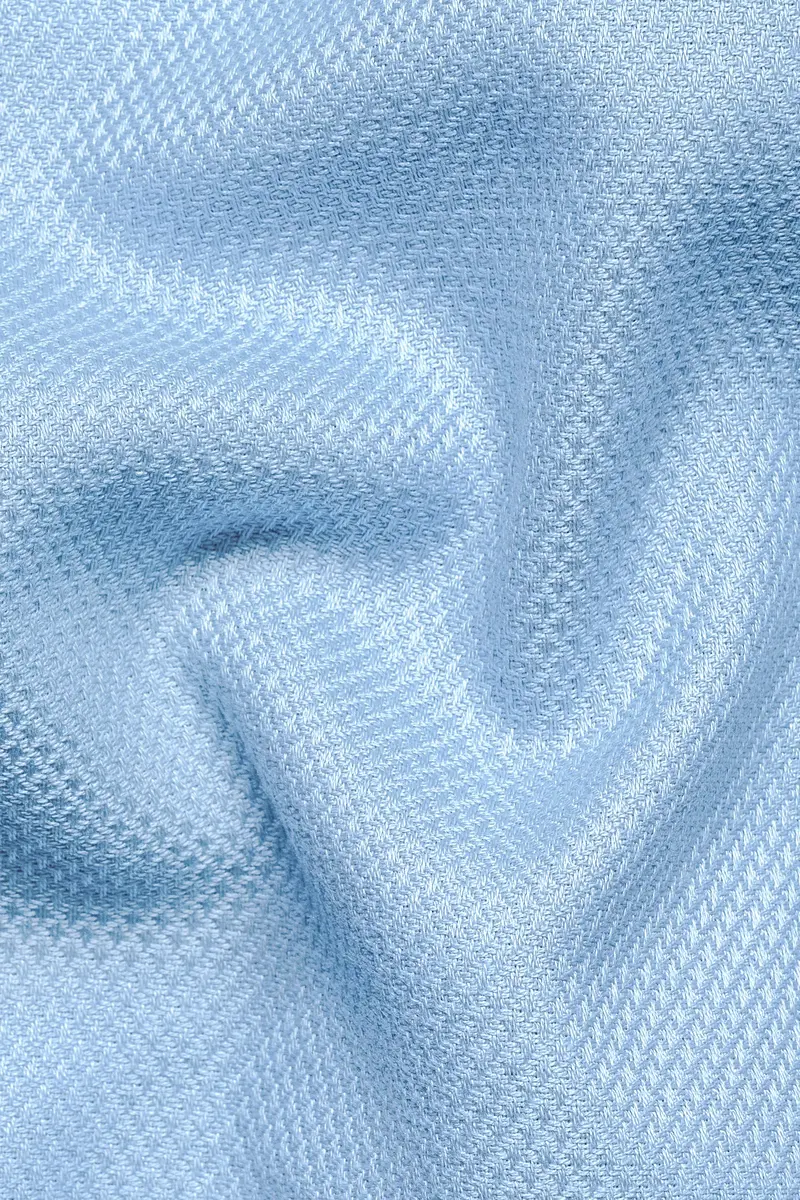 Pigeon Post Blue Dobby Textured Premium Giza Cotton Designer Shirt 2